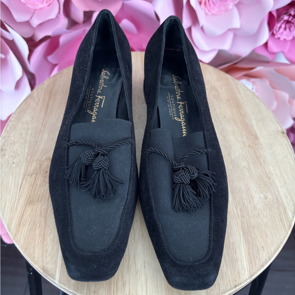 Salvatore Ferragamo Women's Black Tassel Loafers